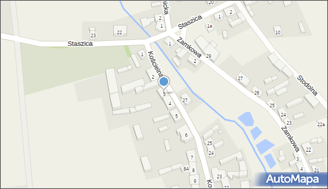 Biała, Kościelna, 3, mapa Biała