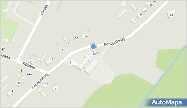 Biała Piska, Konopnickiej Marii, 11A, mapa Biała Piska