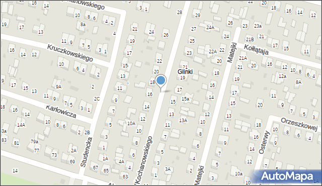 Biała Podlaska, Kochanowskiego Jana, 116, mapa Białej Podlaskiej