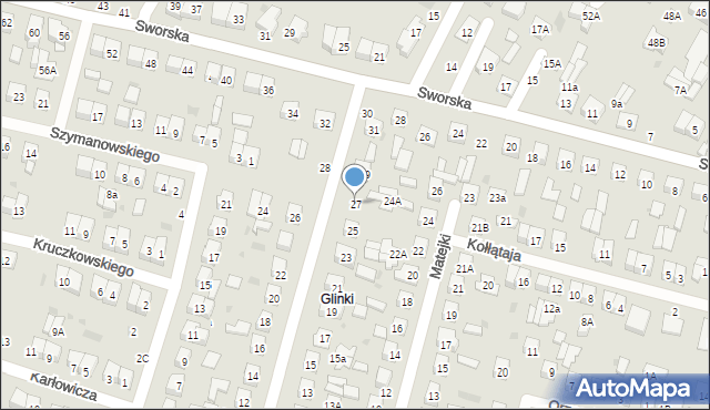 Biała Podlaska, Kochanowskiego Jana, 27, mapa Białej Podlaskiej