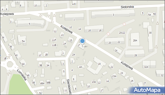 Biała Podlaska, Kolejowa, 17A, mapa Białej Podlaskiej