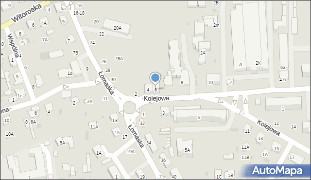 Biała Podlaska, Kolejowa, 6, mapa Białej Podlaskiej
