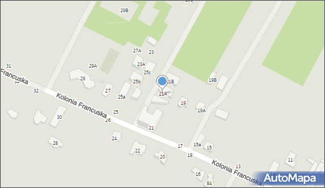 Biała Podlaska, Kolonia Francuska, 21A, mapa Białej Podlaskiej