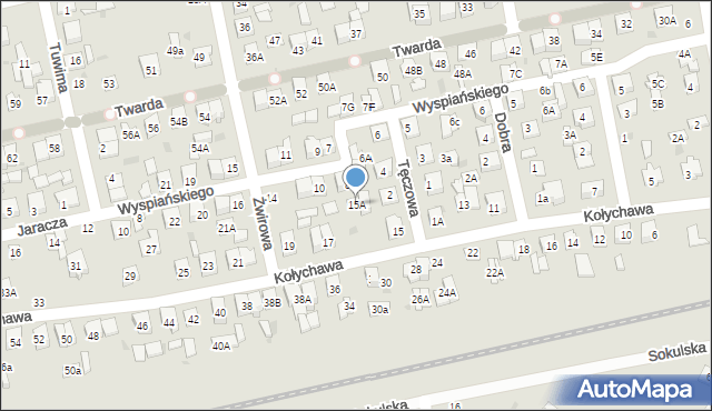 Biała Podlaska, Kołychawa, 15A, mapa Białej Podlaskiej