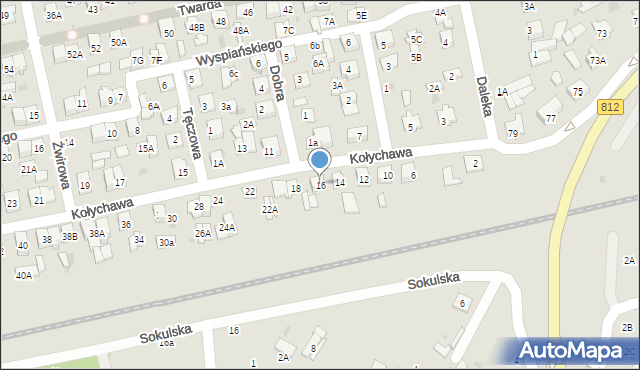Biała Podlaska, Kołychawa, 16, mapa Białej Podlaskiej