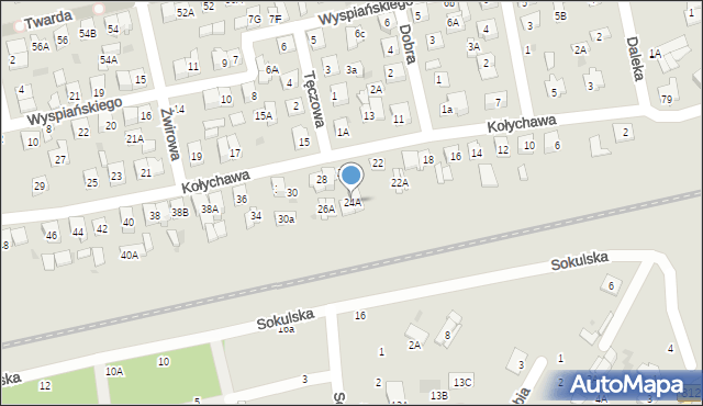 Biała Podlaska, Kołychawa, 24A, mapa Białej Podlaskiej