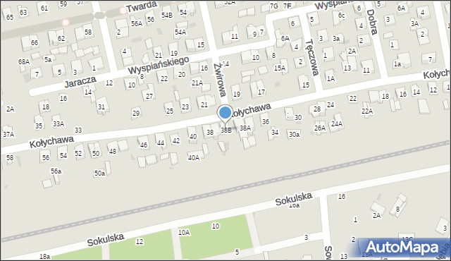 Biała Podlaska, Kołychawa, 38B, mapa Białej Podlaskiej