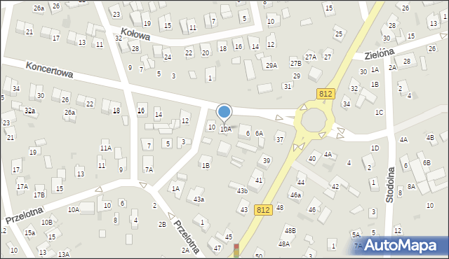 Biała Podlaska, Koncertowa, 10A, mapa Białej Podlaskiej