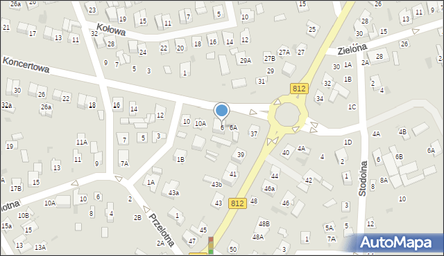 Biała Podlaska, Koncertowa, 6, mapa Białej Podlaskiej