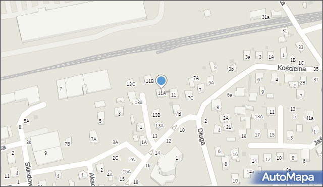 Biała Podlaska, Kościelna, 11A, mapa Białej Podlaskiej