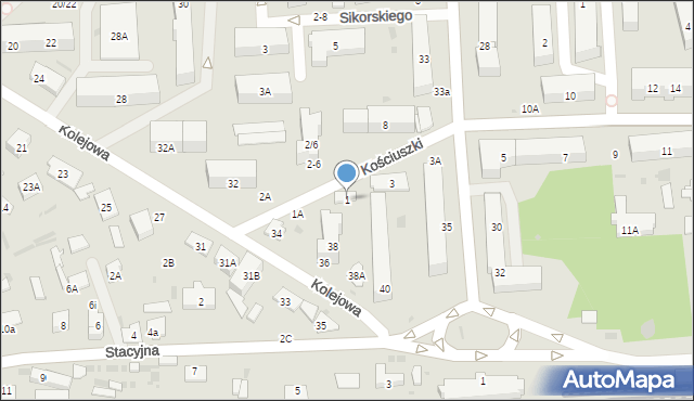 Biała Podlaska, Kościuszki Tadeusza, gen., 1, mapa Białej Podlaskiej