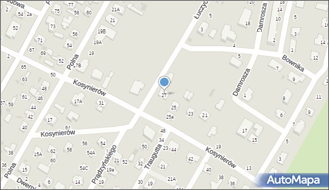 Biała Podlaska, Kosynierów, 27, mapa Białej Podlaskiej