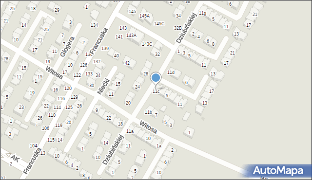 Biała Podlaska, Kowalskiego Wacława, 1, mapa Białej Podlaskiej