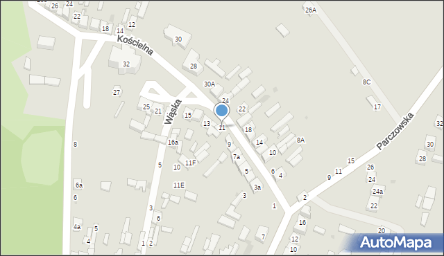 Białaczów, Kościelna, 11, mapa Białaczów