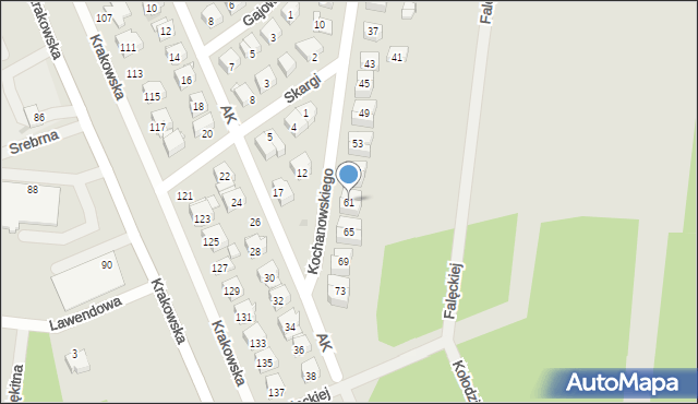 Białobrzegi, Kochanowskiego Jana, 61, mapa Białobrzegi