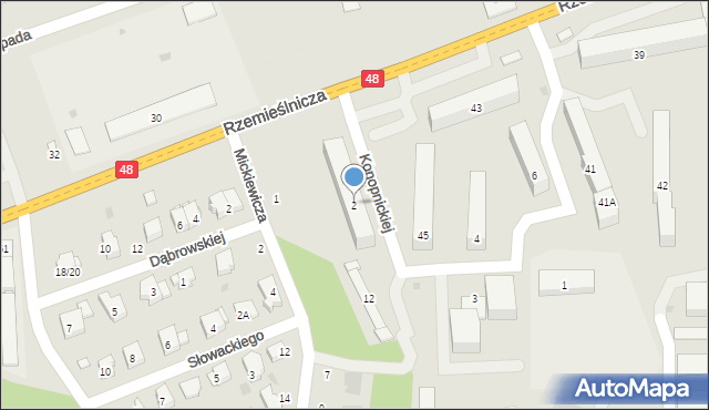 Białobrzegi, Konopnickiej Marii, 2, mapa Białobrzegi