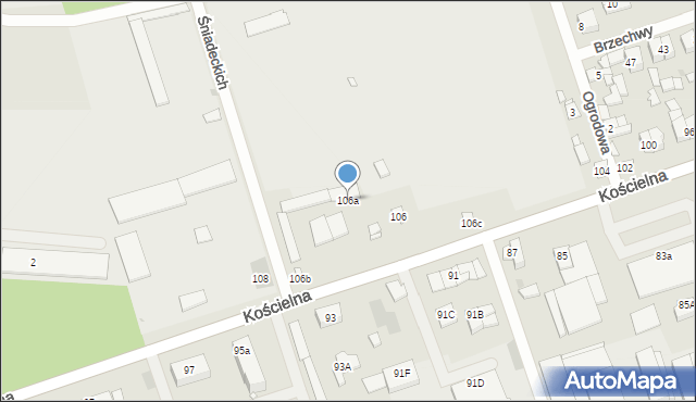Białobrzegi, Kościelna, 106a, mapa Białobrzegi