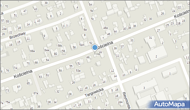 Białobrzegi, Kościelna, 47, mapa Białobrzegi