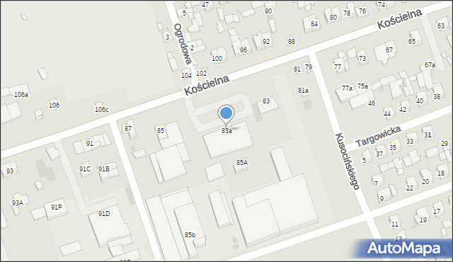 Białobrzegi, Kościelna, 83a, mapa Białobrzegi