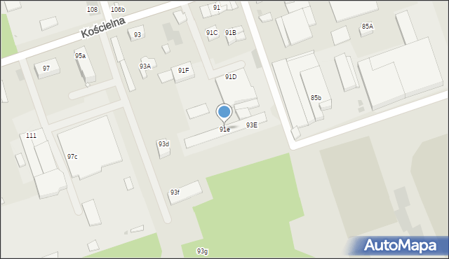 Białobrzegi, Kościelna, 91e, mapa Białobrzegi