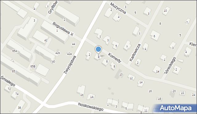 Białogard, Komedy Krzysztofa, 4, mapa Białogard