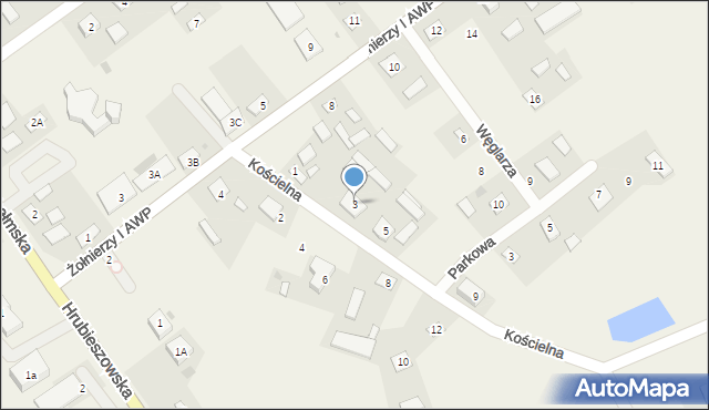 Białopole, Kościelna, 3, mapa Białopole