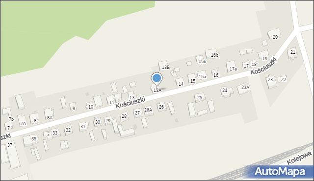 Białośliwie, Kościuszki Tadeusza, gen., 13A, mapa Białośliwie