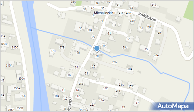 Biały Dunajec, Kościuszki Tadeusza, gen., 28, mapa Biały Dunajec