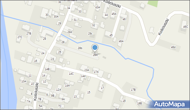 Biały Dunajec, Kościuszki Tadeusza, gen., 28A, mapa Biały Dunajec