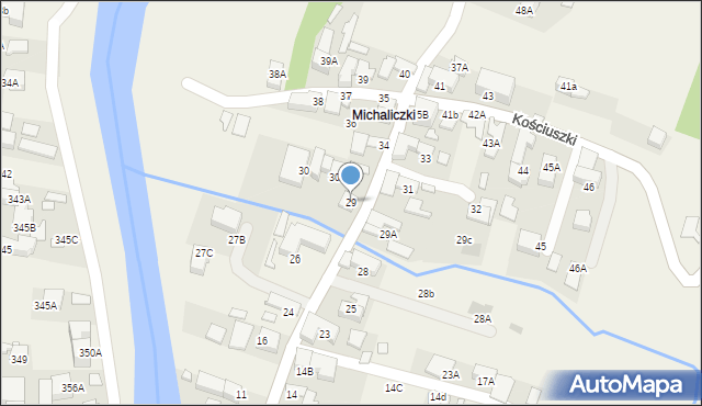 Biały Dunajec, Kościuszki Tadeusza, gen., 29, mapa Biały Dunajec