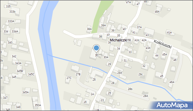 Biały Dunajec, Kościuszki Tadeusza, gen., 30, mapa Biały Dunajec