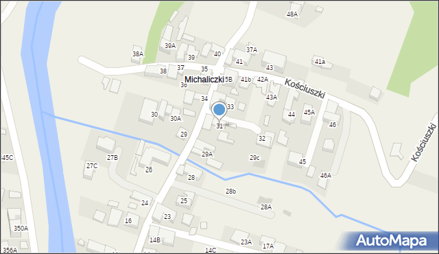 Biały Dunajec, Kościuszki Tadeusza, gen., 31, mapa Biały Dunajec
