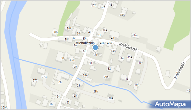 Biały Dunajec, Kościuszki Tadeusza, gen., 33, mapa Biały Dunajec