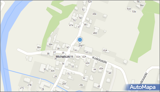 Biały Dunajec, Kościuszki Tadeusza, gen., 37A, mapa Biały Dunajec