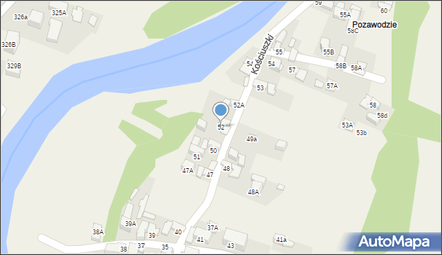 Biały Dunajec, Kościuszki Tadeusza, gen., 52, mapa Biały Dunajec