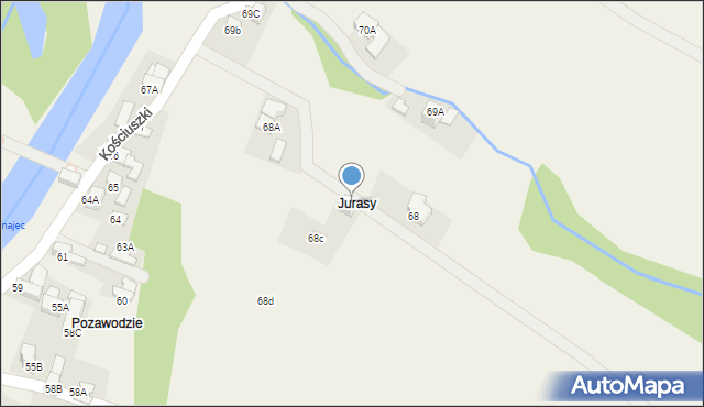 Biały Dunajec, Kościuszki Tadeusza, gen., 68B, mapa Biały Dunajec