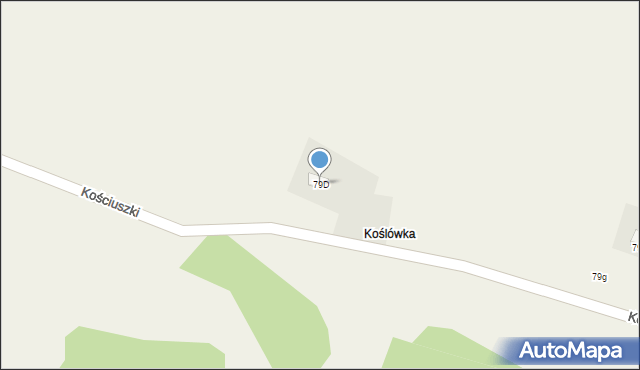 Biały Dunajec, Kościuszki Tadeusza, gen., 79D, mapa Biały Dunajec