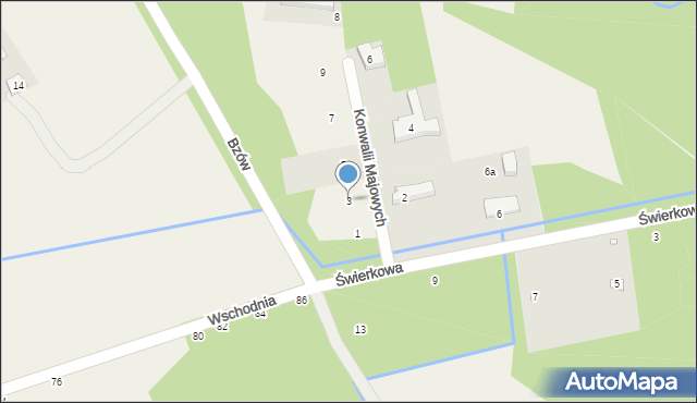 Biały Ług, Konwalii Majowych, 3, mapa Biały Ług