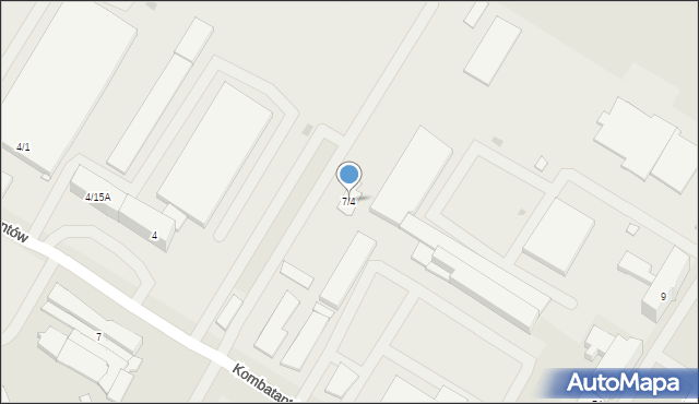 Białystok, Kombatantów, 7/4, mapa Białegostoku