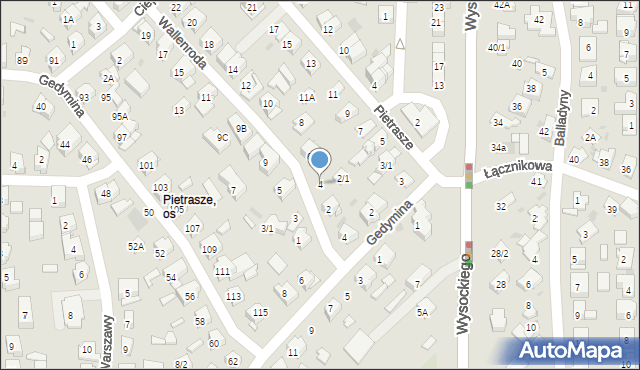 Białystok, Konrada Wallenroda, 4, mapa Białegostoku