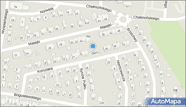Białystok, Korczaka Janusza, 33A, mapa Białegostoku