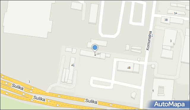 Białystok, Komunalna, 4, mapa Białegostoku
