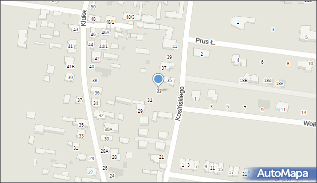 Białystok, Kosińskiego Konstantego, 33, mapa Białegostoku