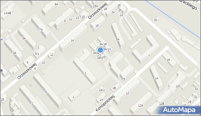 Białystok, Konopnickiej Marii, 3A/1, mapa Białegostoku