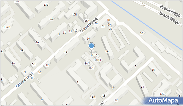 Białystok, Konopnickiej Marii, 3A/9, mapa Białegostoku