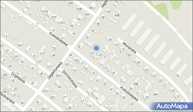 Białystok, Kołodziejska, 15B, mapa Białegostoku