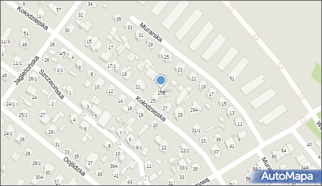 Białystok, Kołodziejska, 25B, mapa Białegostoku