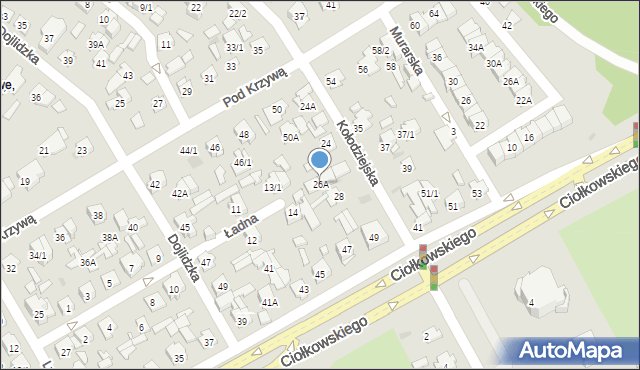 Białystok, Kołodziejska, 26A, mapa Białegostoku