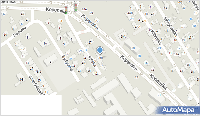 Białystok, Kopernika Mikołaja, 25B, mapa Białegostoku