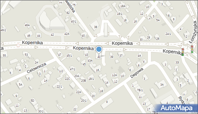 Białystok, Kopernika Mikołaja, 41, mapa Białegostoku